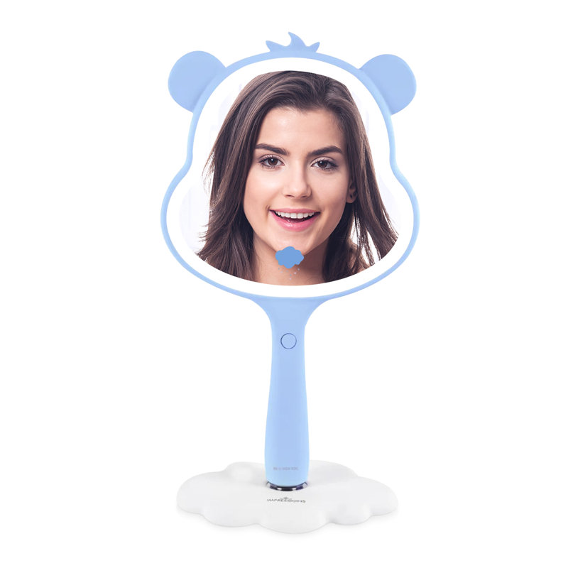 Care Bears Grumpy LED Handheld Makeup Mirror For Desk, Travel Mirror With Detachable Standing Base