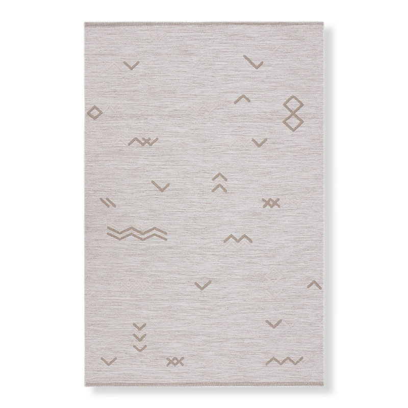 Tapis intérieur / extérieur recyclé en PET de couleur neutre Canyon, Rectangle 8 pi x 10 pi