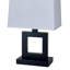 Lampe de table haute 22 po en métal avec design carré, abat-jour blanc