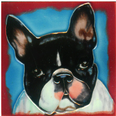 Porte-gobelet en céramique et support à boisson Dog 1 4 x 4 po Boston Terrier