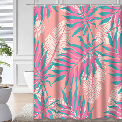 Retro Pink Yellow Red Shoes Fashion Shoe Heel High Bright Shower Curtain with 12 Hooks