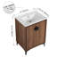 Meuble-lavabo moderne avec lavabo supérieur simple et 2 portes à fermeture douce