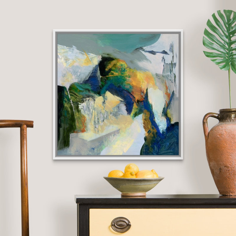 Reproduction d’art sur toile, "iceberg" par Emilia Arana, Cadre blanc, H 26 po x l 26 po x P 1,75 po