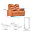 Double fauteuil inclinable de cinéma maison en cuir fleur avec ports USB et de type C-699157593