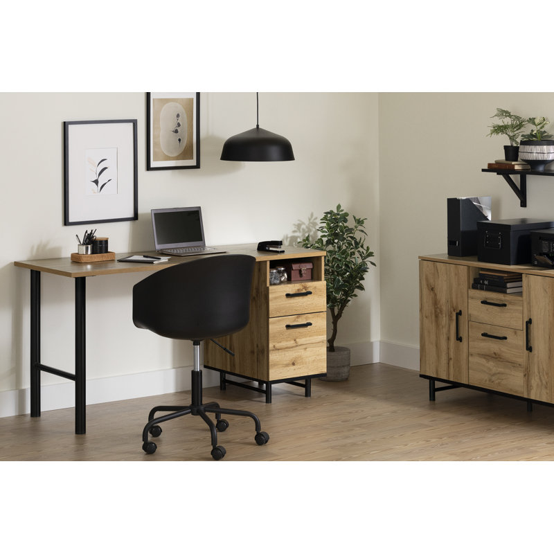 Ezra 29.25" Nordik Oak 2-Door Credenza with Drawers