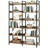 6-Tier Industrial Bookshelf With Open Shelves, Freestanding Metal Frame For Storage And Display, Modern And Durable Design For Various Rooms