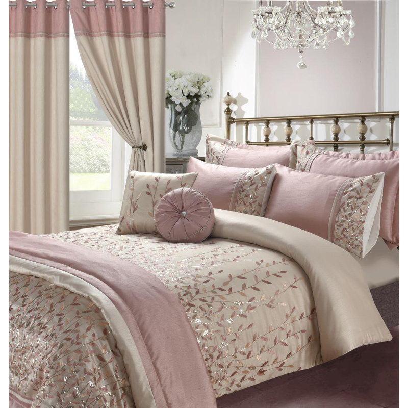 Kampala Hill Marie Pink Duvet Cover Set Bedding Set, Double Duvet Cover Set