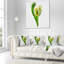 Tulipe blanche avec feuilles vertes - coussin à imprimé floral-30746217-30746221