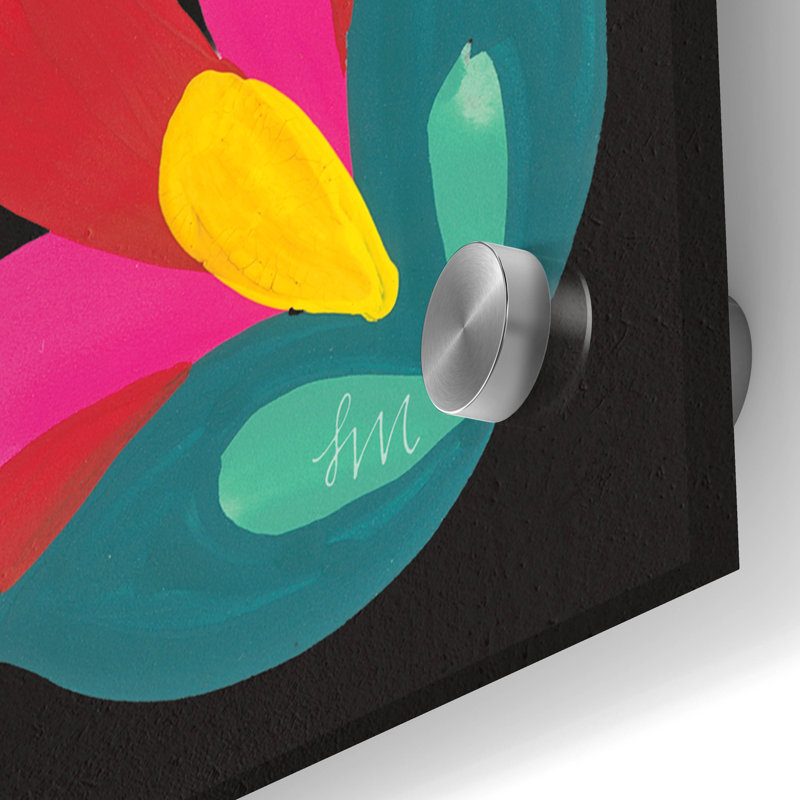 «Floral Fiesta Tile» par Laura Marshall, verre acrylique, H 36 po x l 36 po x P 0,2 po