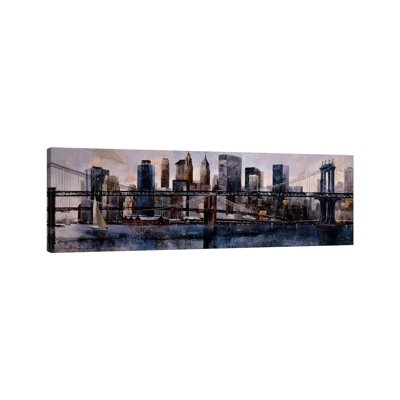 Brooklyn And Manhattan Bridges by Marti Bofarull - Wrapped Canvas Panoramic Gallery-Wrapped Canvas Giclée