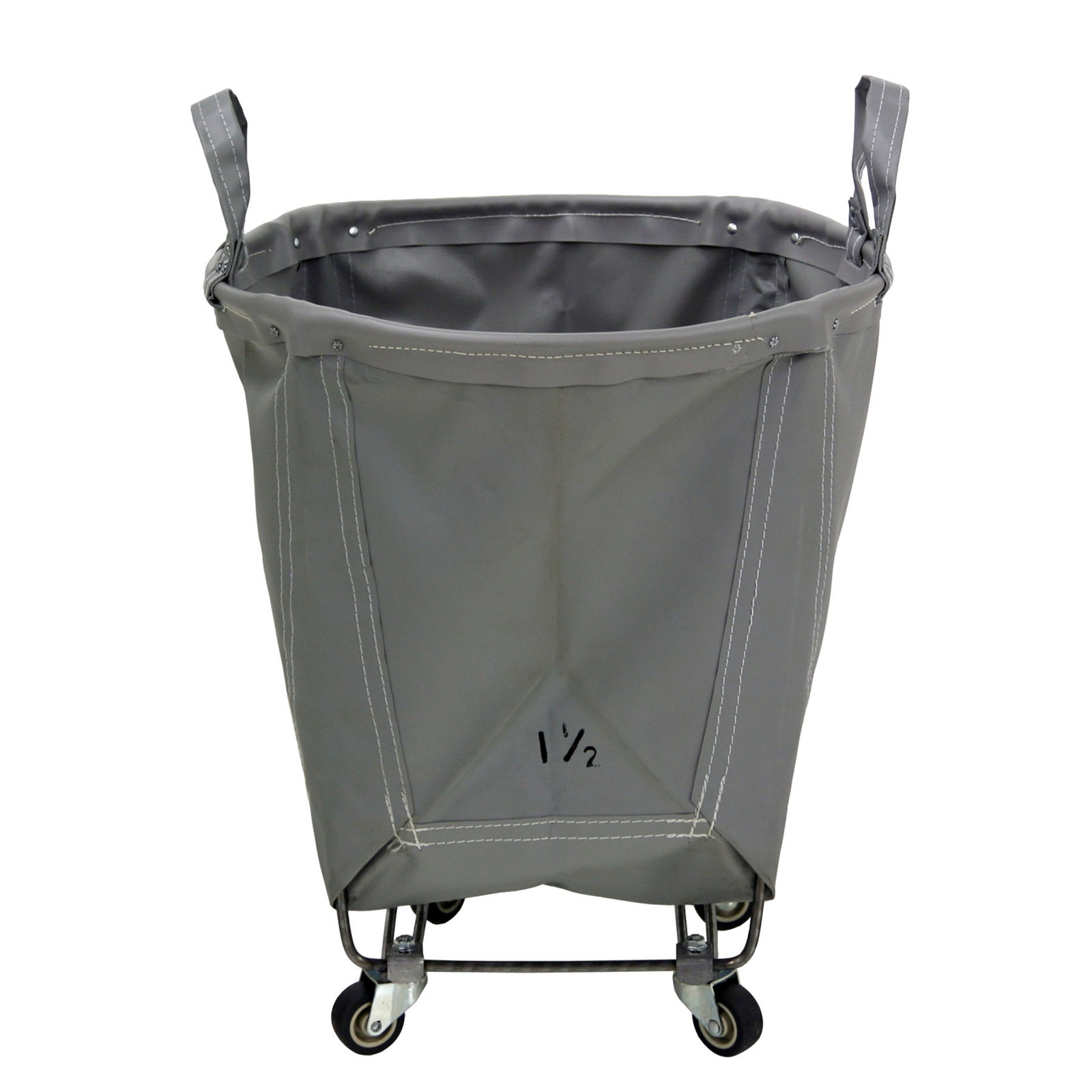 Canvas Round Carry Truck 1.5bu, 2", Gray Vinyl with Gray Vinyl Rim