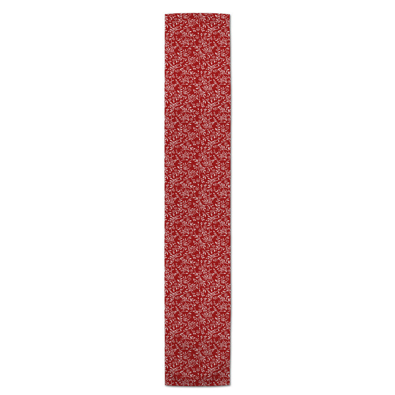 Chemin de table Maribeth, 72 po x 16 po, Rouge, Floral