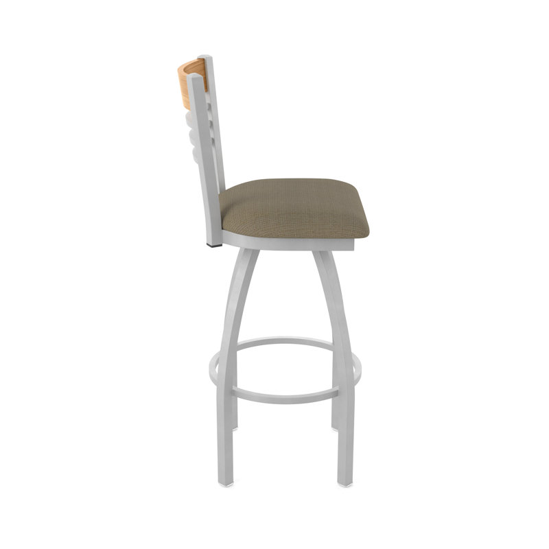 Tabouret de comptoir pivotant 880 Eleanor, Gris, Marron foncé, Tabouret de comptoir (siège d’une hauteur de 25