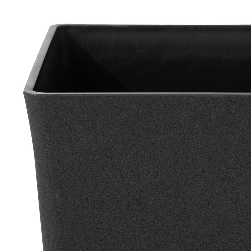 Amimma Self-Watering Rectangular Tall Planters, 30" H x 15" W x 15" D, Black, 2