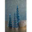 Lucian 8.25" Blue LED Glass Holiday Tabletop Trees, Set of 4
