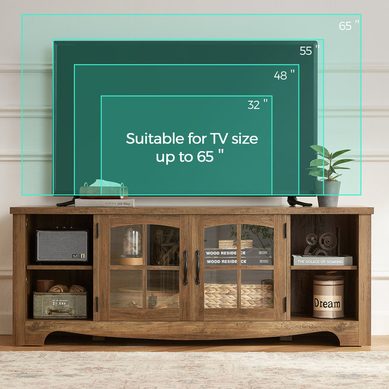 Sullivan TV Stand, 22"H x 58"L x 15.4"W, Brown