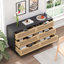 Commode 6 tiroirs multi-usages, armoire de rangement moderne avec pieds en bois-88590372-121685575-131508416