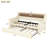 Twin Size Daybed with Trundle Bed, Upholstered Daybed with Charging Station and LED Lights, White-1109039267