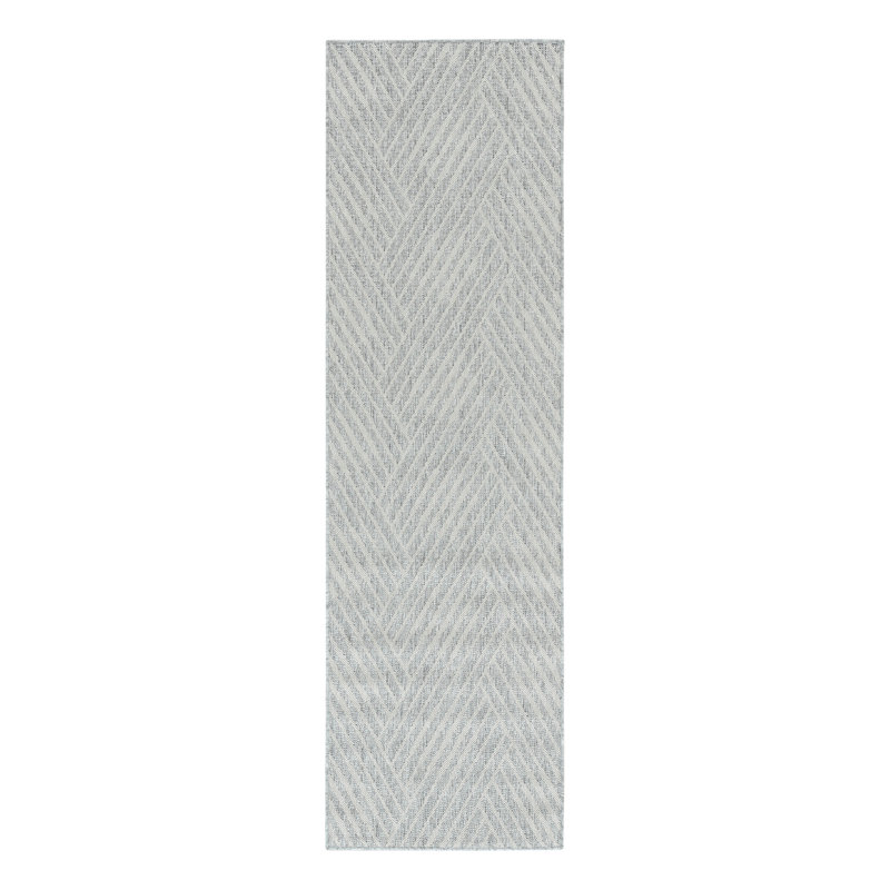 Tapis d'intérieur / extérieur à motif géométrique contemporain, Tapis de couloir 2 pi 4 po x 8 pi