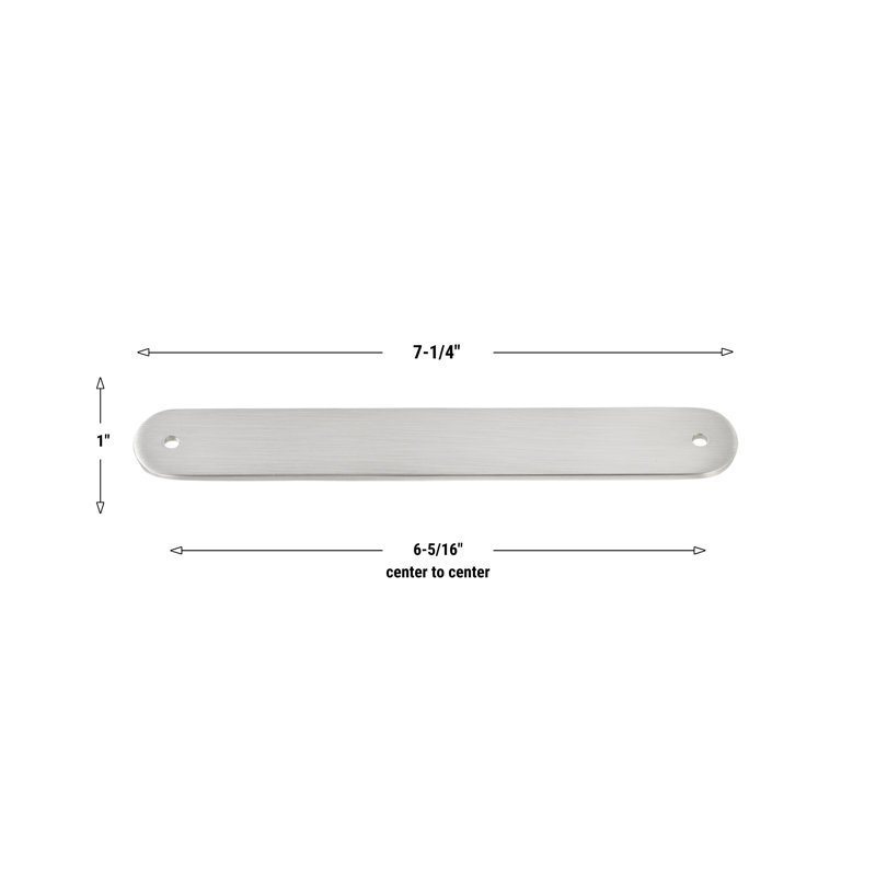 Plaque arrière arrondie 7 1/4 po GlideRite Hardware 6 5/16 po Centre à centre, 7343-160, Nickel satiné