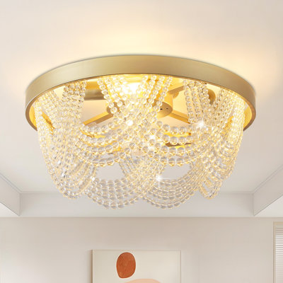 Ventilateur de plafond en cristal 20 po avec ensemble d'éclairage et télécommande Maythel