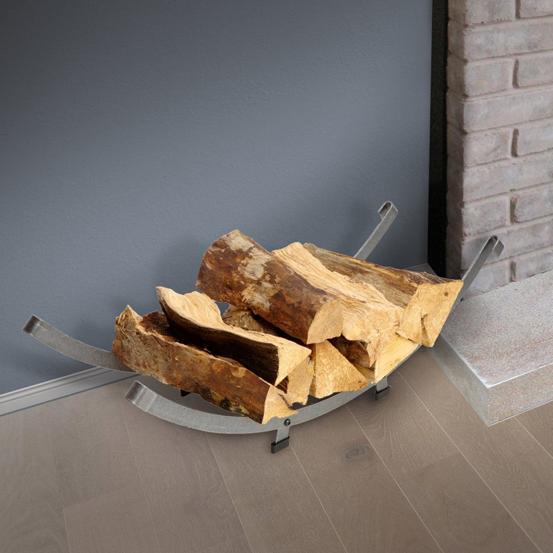Handcrafted Arch Basket Fireplace Log Rack
