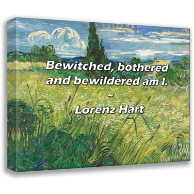 Citation artistique «Bewitched, dérangé et déconcerté suis moi.» Toile tendue par Lorenz Hart