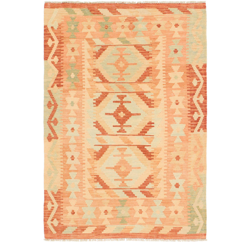 Tapis de zone en laine noué la 3 pi 4 po x 5 pi one-of-kind main Elland