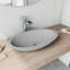 Lavabo de salle de bain vasque ovale fait à la main en béton gris cendré Cast Stone ™