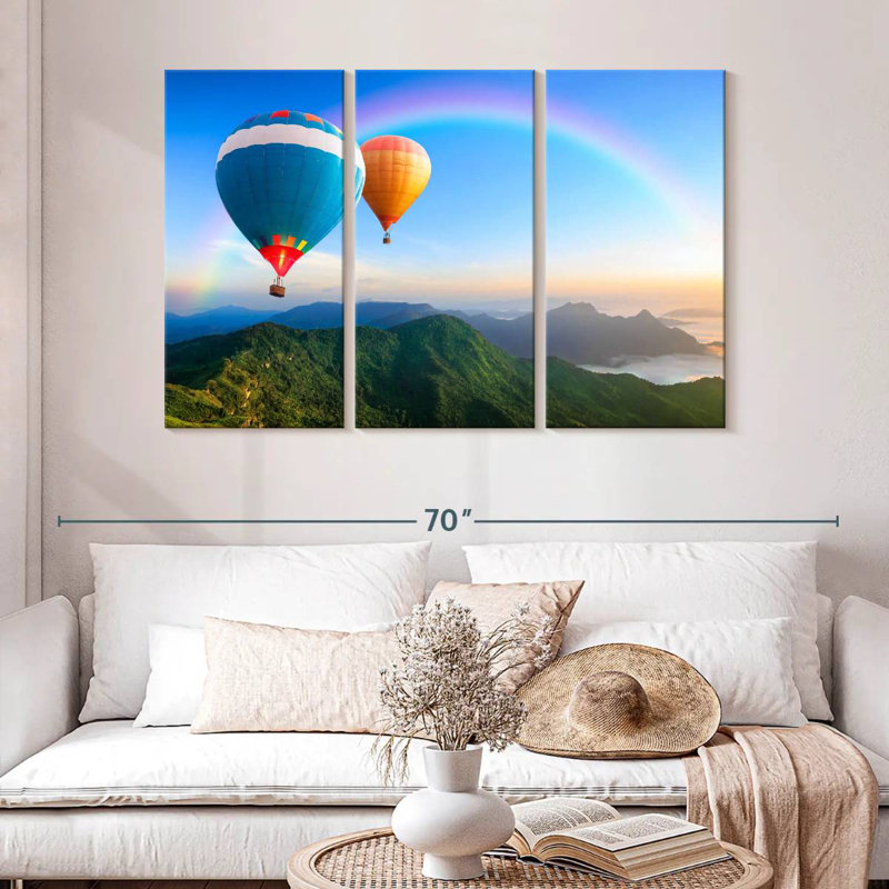 Mehar ballons et arc-en-ciel, H 32 po x l 50 po