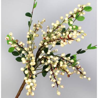 Real Touch Berry Plant The Holiday Aisle Leaves Color: Cream