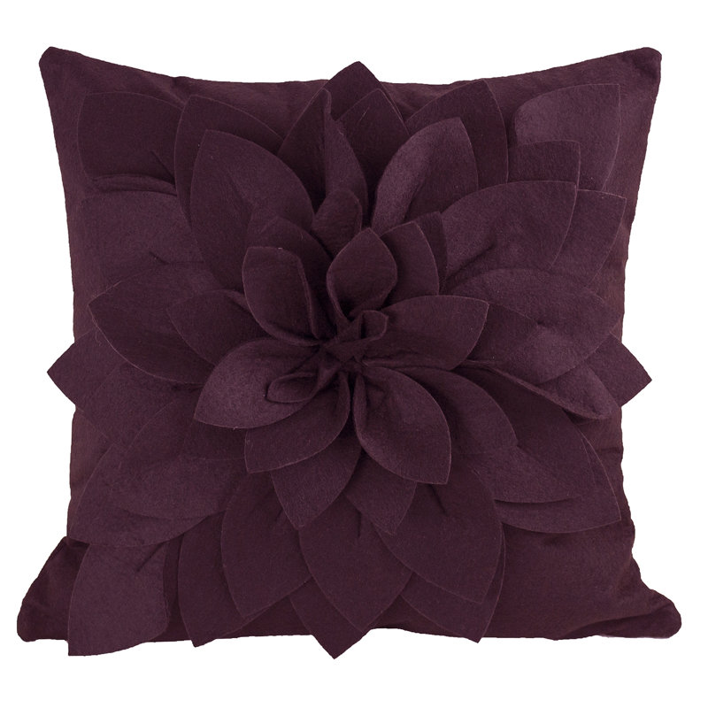Sara's Garden Polyester Throw Square Pillow Cover, Wine