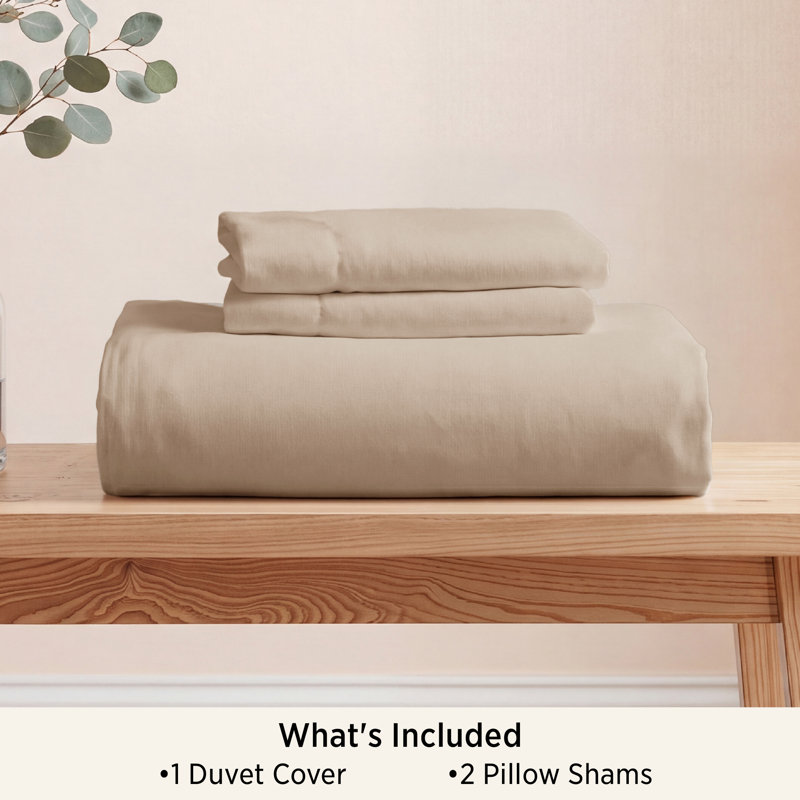 Bedsure Microfiber Duvet Cover California King Size - Prewashed Cotton-Like Extra Soft Bedding Set (Set of 3), Light Brown