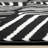 Florence Zebra Striped Blocked Black White Area Rug-1632307053