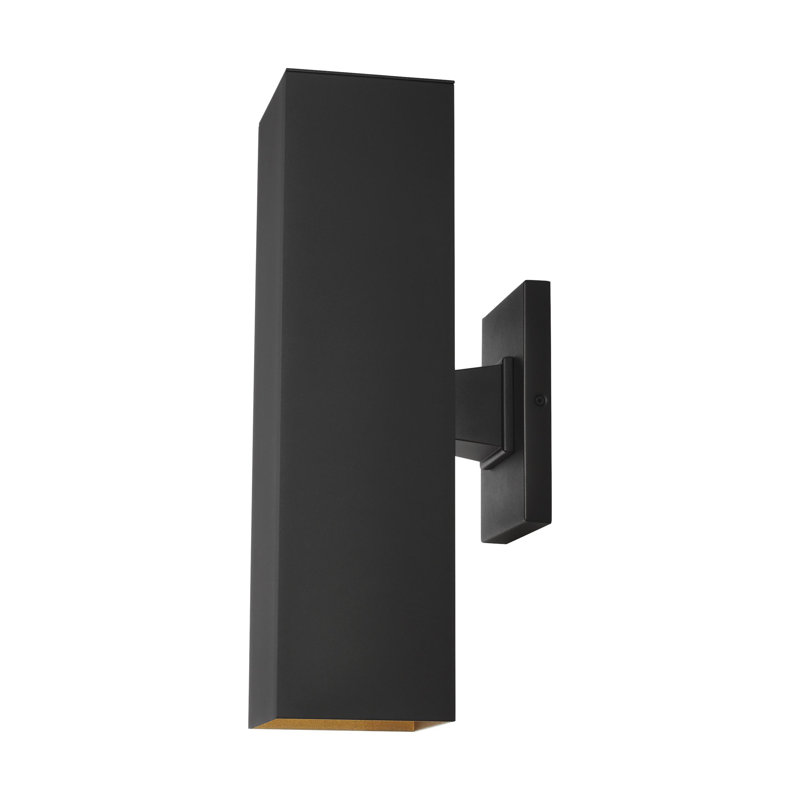 Medium Two Light Outdoor Wall Lantern, Black, No, 18.5" H x 5" W x 7.75" D