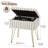 Smelser Vanity Stool with Storage, Faux Fur Upholstered Makeup Chair with Electroplated Legs-1270755165