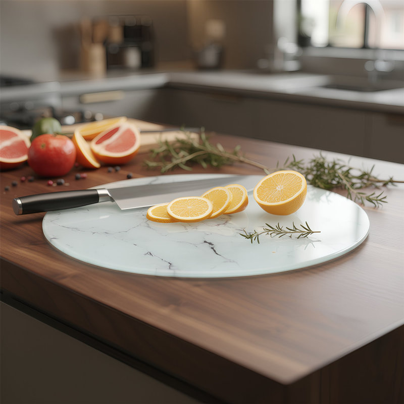 Harbour Housewares - Round Glass Chopping Board