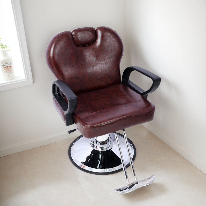 Professional Salon Barber Chair - Durable Hydraulic Chair With 135° Recline, Adjustable Height, And Barber Cape