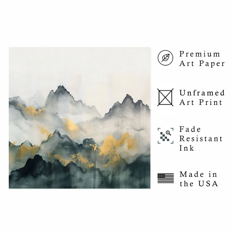 «Landscape and Nature Mountain Symphony», reproduction d'art moderne sans cadre, H 24 po x l 24 po
