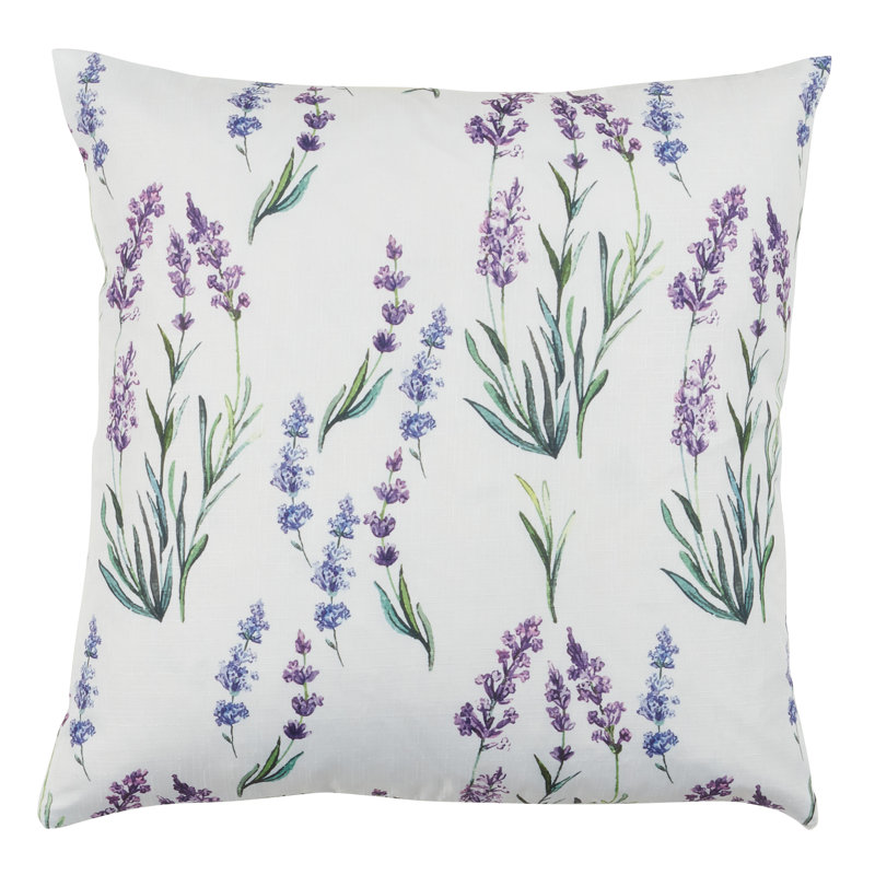 Lavanda Collection Floral Reversible Throw Pillow, Polyester/Polyfill