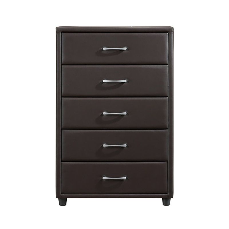 Commode 5 tiroirs Gribble, Marron foncé