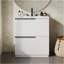 Meuble-lavabo 30 po avec lavabo en céramique et tiroirs pleine extension, meuble-lavabo autoportant avec glissières de tiroir à fermeture douce, conception cannelée, blanc-1723876631