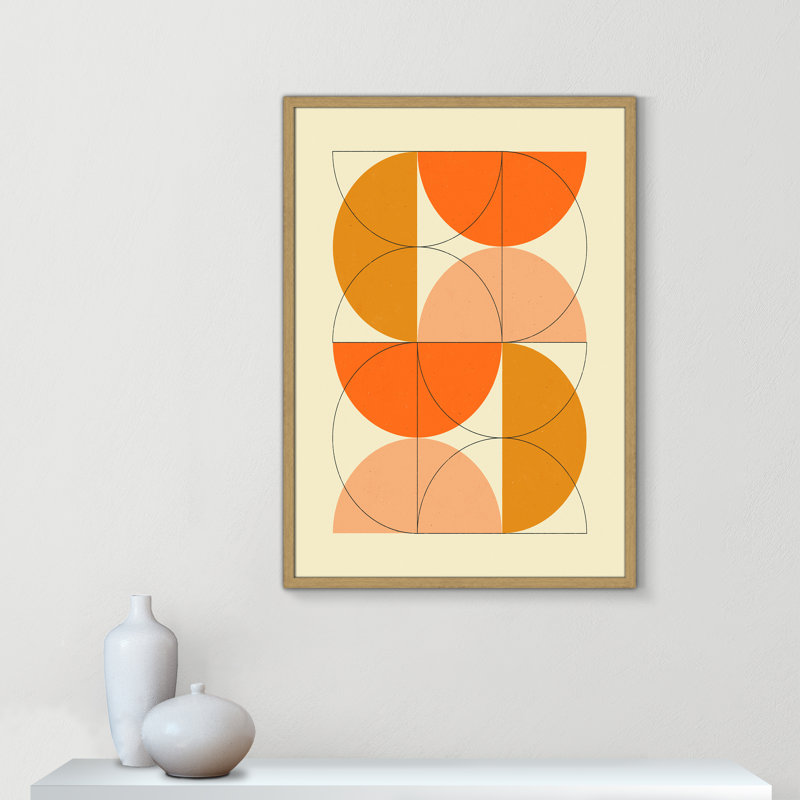 «Imaginaire 2» par Blue, L 25,5 po x H 35,5 po, Grain de bois naturel, Framed Print