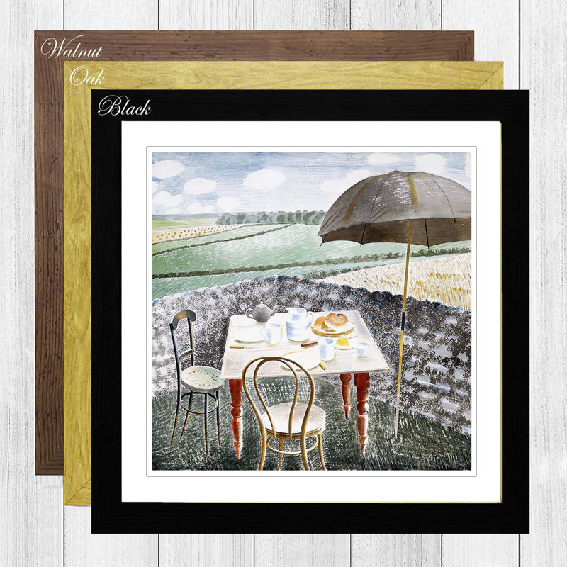 Sussex and the Downs by Eric Ravilious - Framed Print, Oak