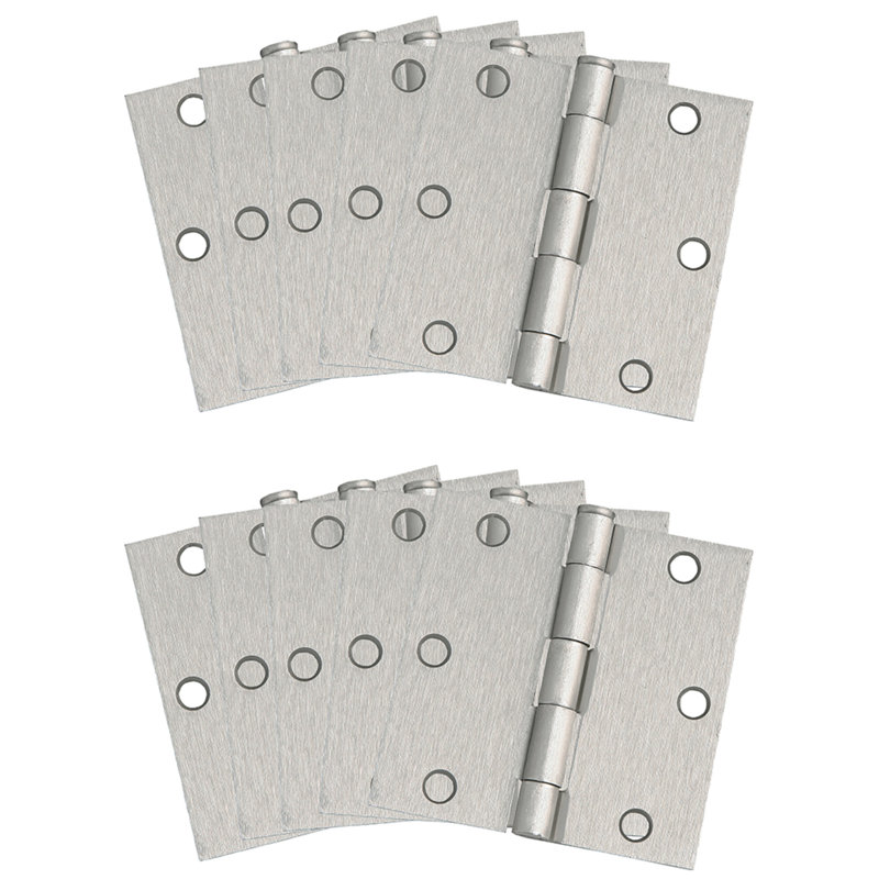 Charnières de porte 3 1/2 po à 3 1/2 po, Nickel satiné