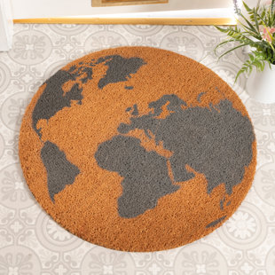 Tapis d'intérieur / extérieur antidérapant 28 po x 28 po Globe