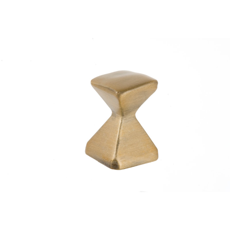 Forged 2 Square Knob, Antique Brass, 0.625" H x 0.625" W x 1" D