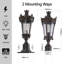 Lampadaire d'extérieur vintage rétro avec abat-jour en verre transparent en métal résistant aux intempéries