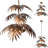 Rustic Farmhouse Chandelier, Flush Mount Chandelier With Gold Palm Leaves Decor, Art Deco Pendant Light For Home
