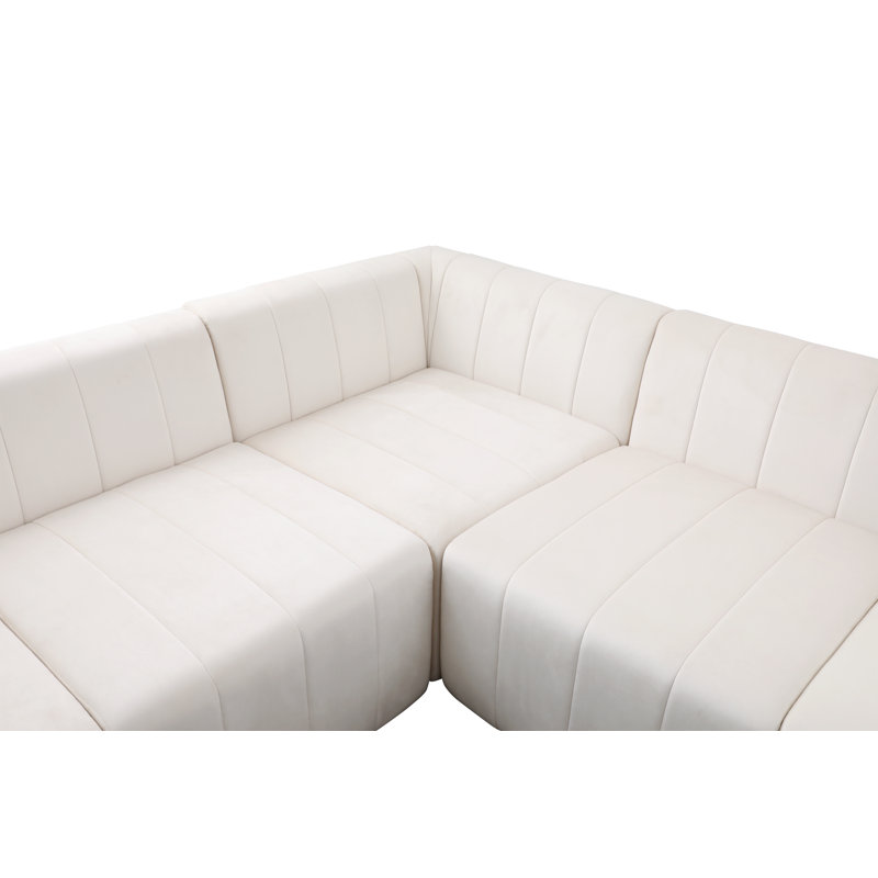 Canapé et chaise modulaire en microfibre de 118 po de largeur Jonthoma, Accoudoir à droite (vu de face)